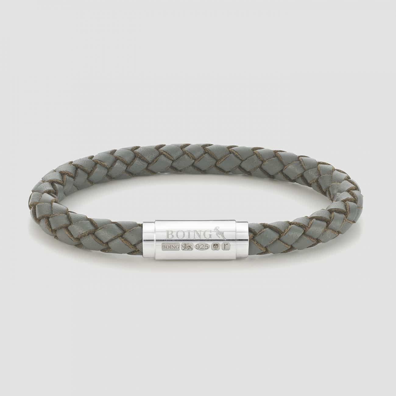 Grey leather bracelet
