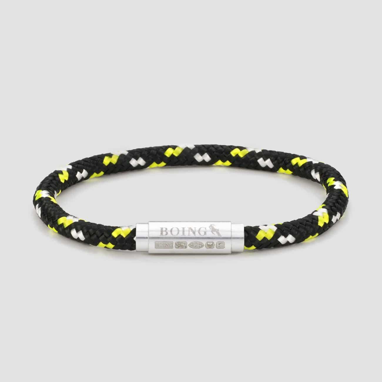 Black white and yellow sailing rope bracelet