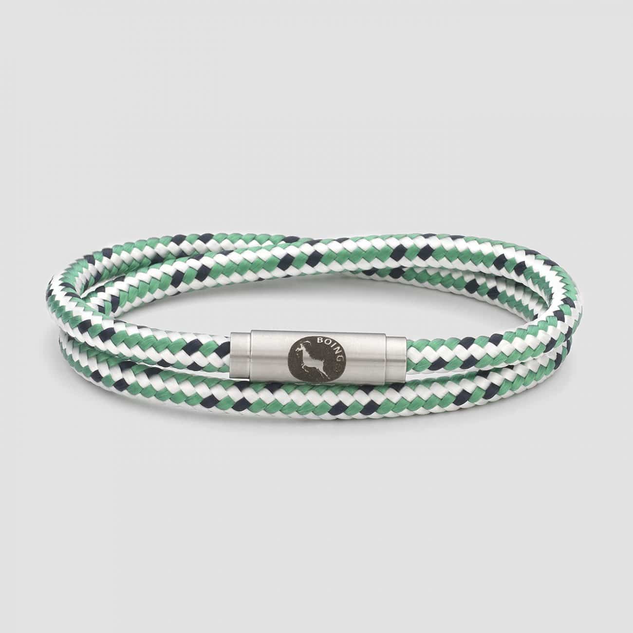 Green and white sailing rope bracelet