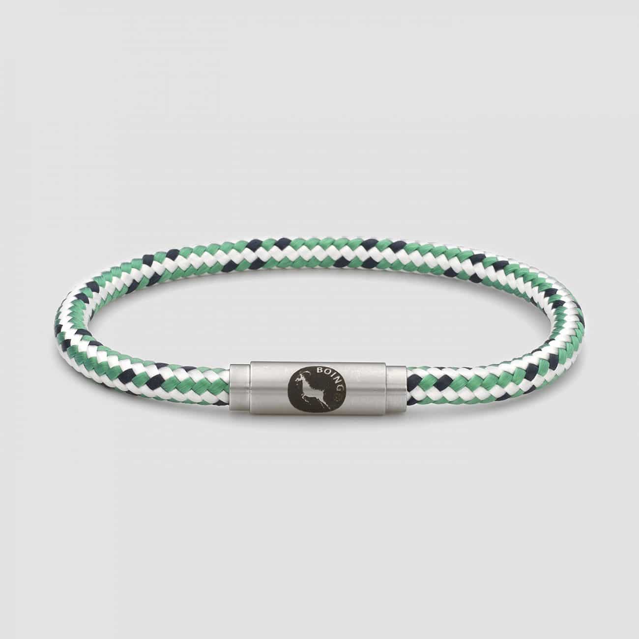 Green and white sailing rope bracelet