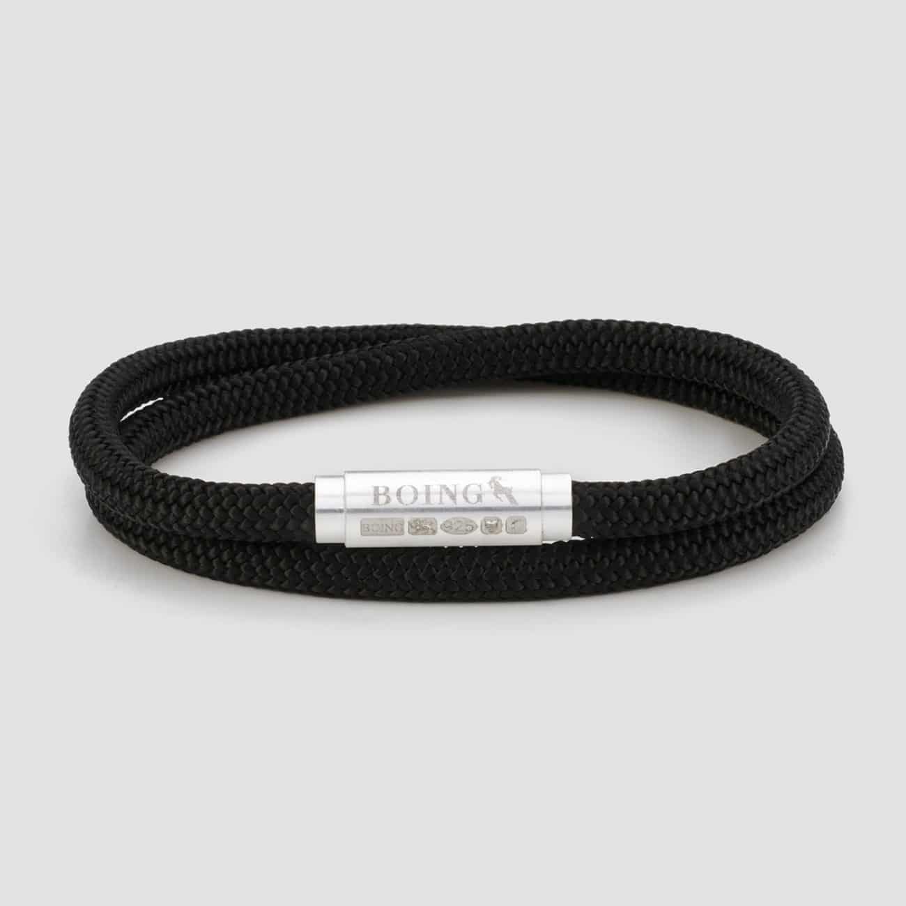 Black climbing rope bracelet