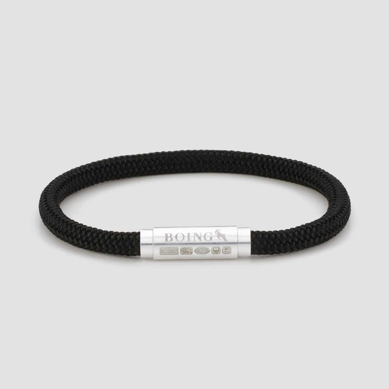 Black climbing rope bracelet