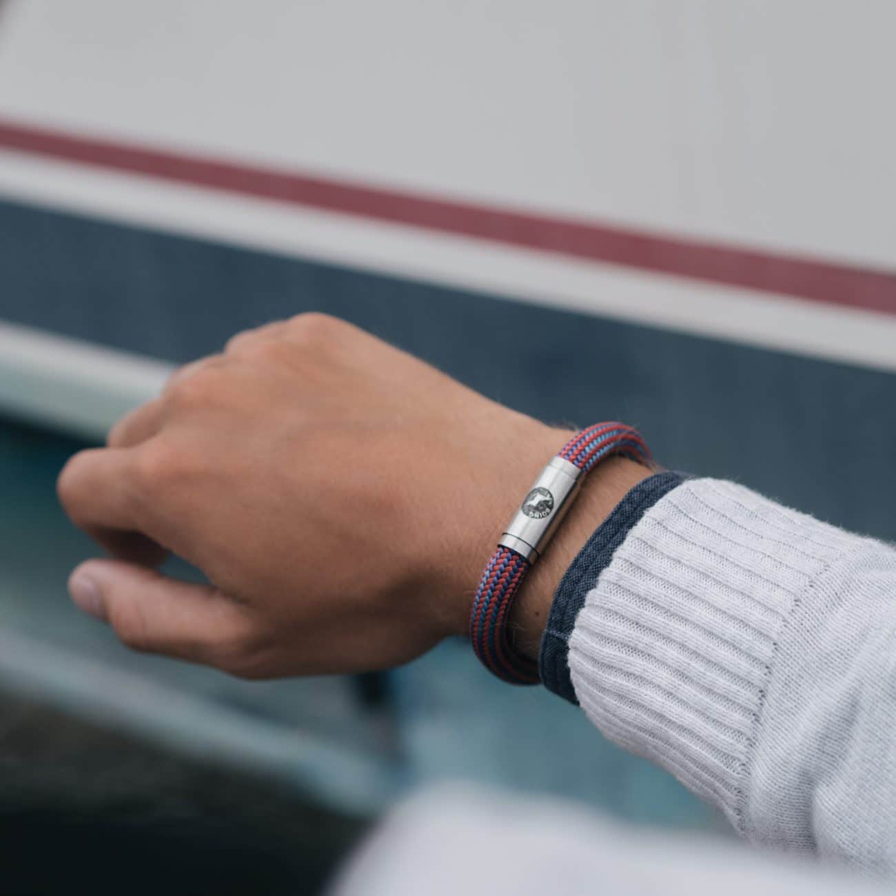 Blue and red rope bracelet unisex