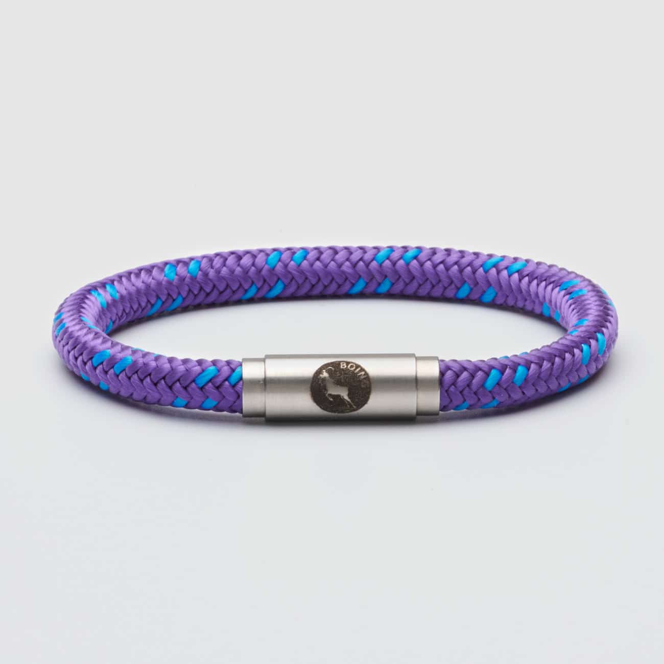 ●DOFFJASON● KING ROPE LEATHER BRACELET MISTY BLUE DJ24SSEB THE LINK Double Wrap Blue Enamel and Leather Bracelet