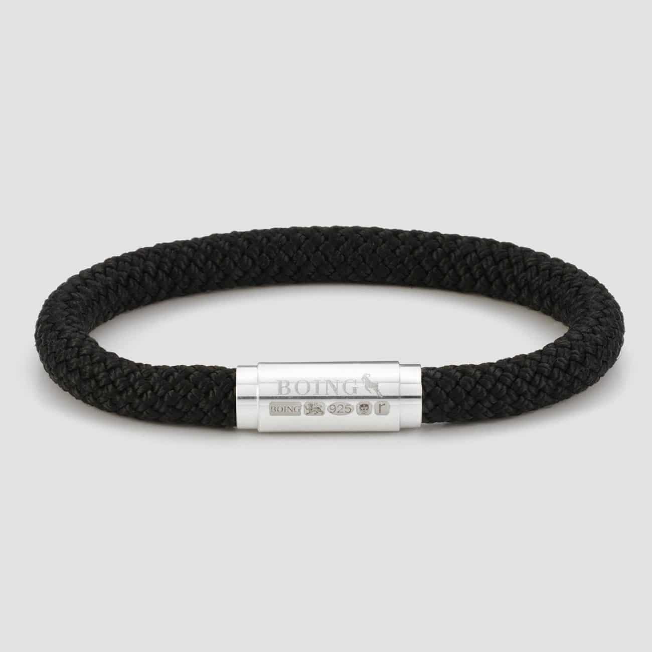 Black climbing rope bracelet