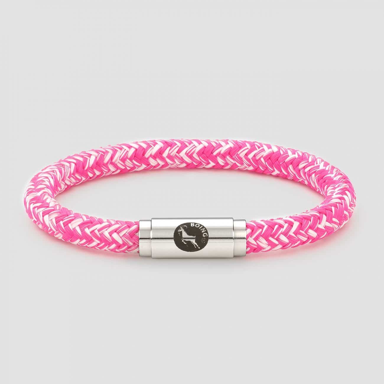 Pink and white rope bracelet