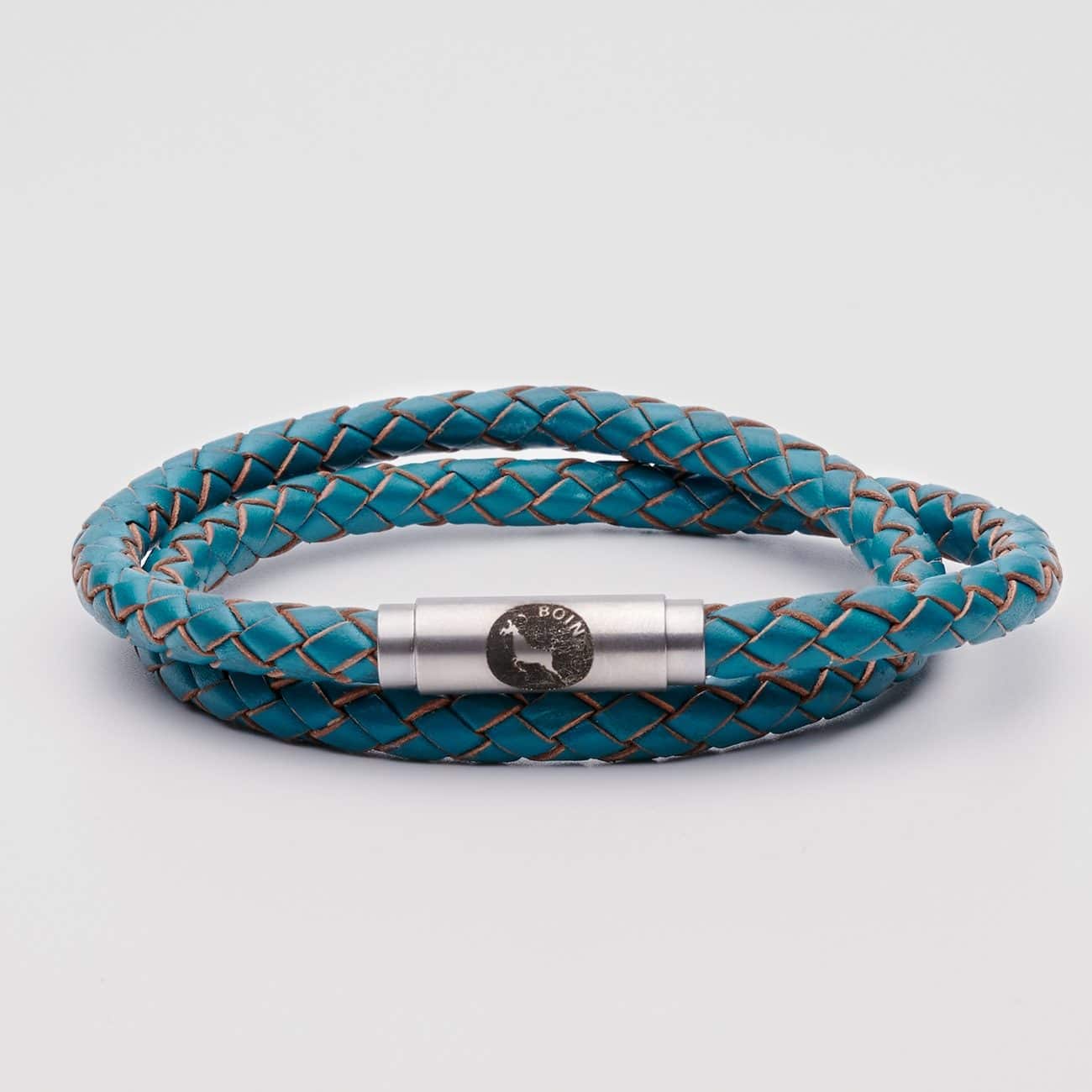 Teal leather bracelet