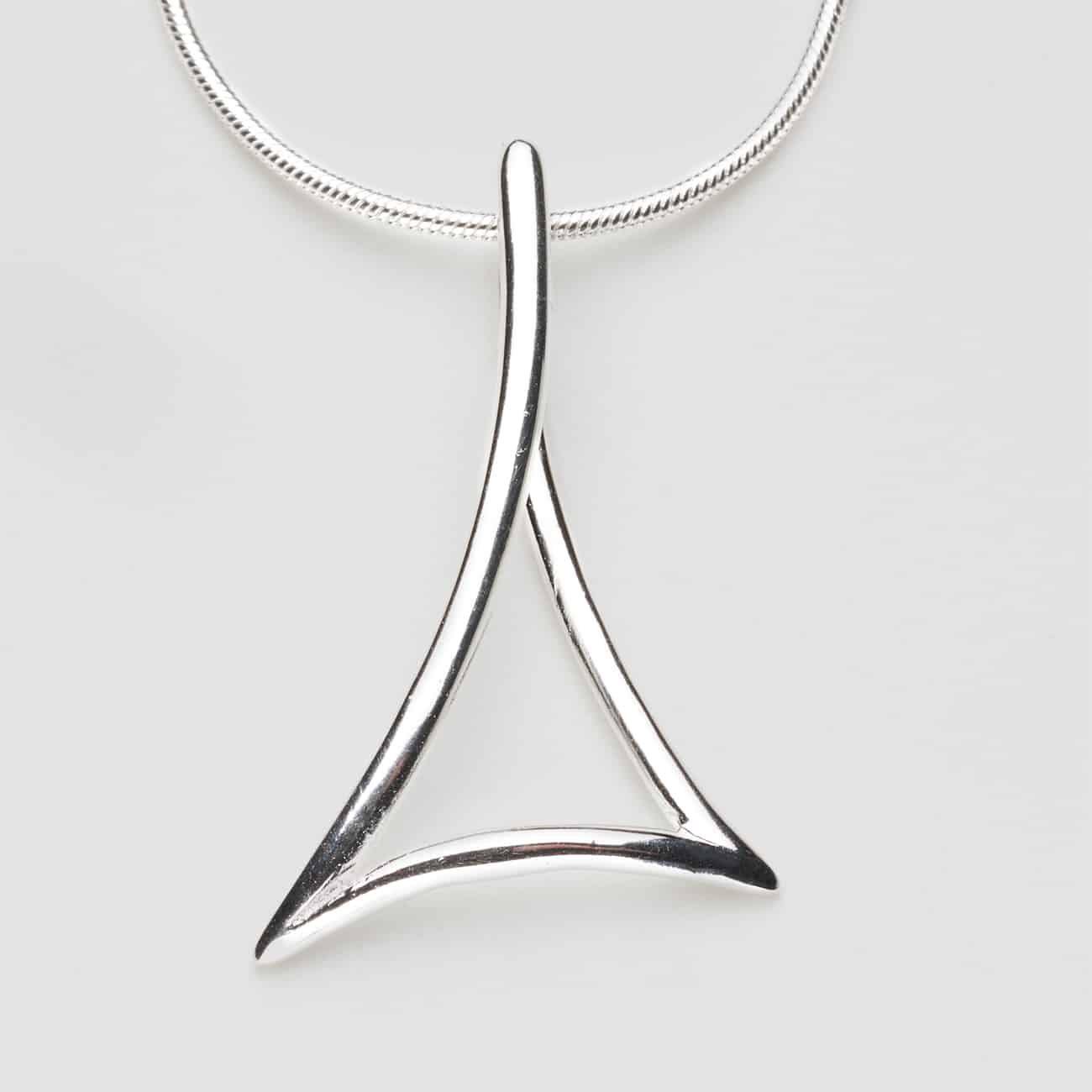 Silver pendant silver necklace